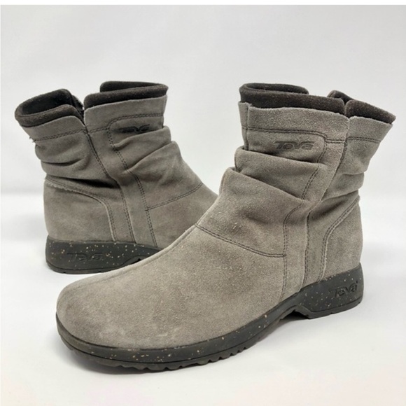 TEVA Capistrano Booties Ankle Boots Gray Gunsmoke Suede Leather Women’s Size 7 - Picture 1 of 16
